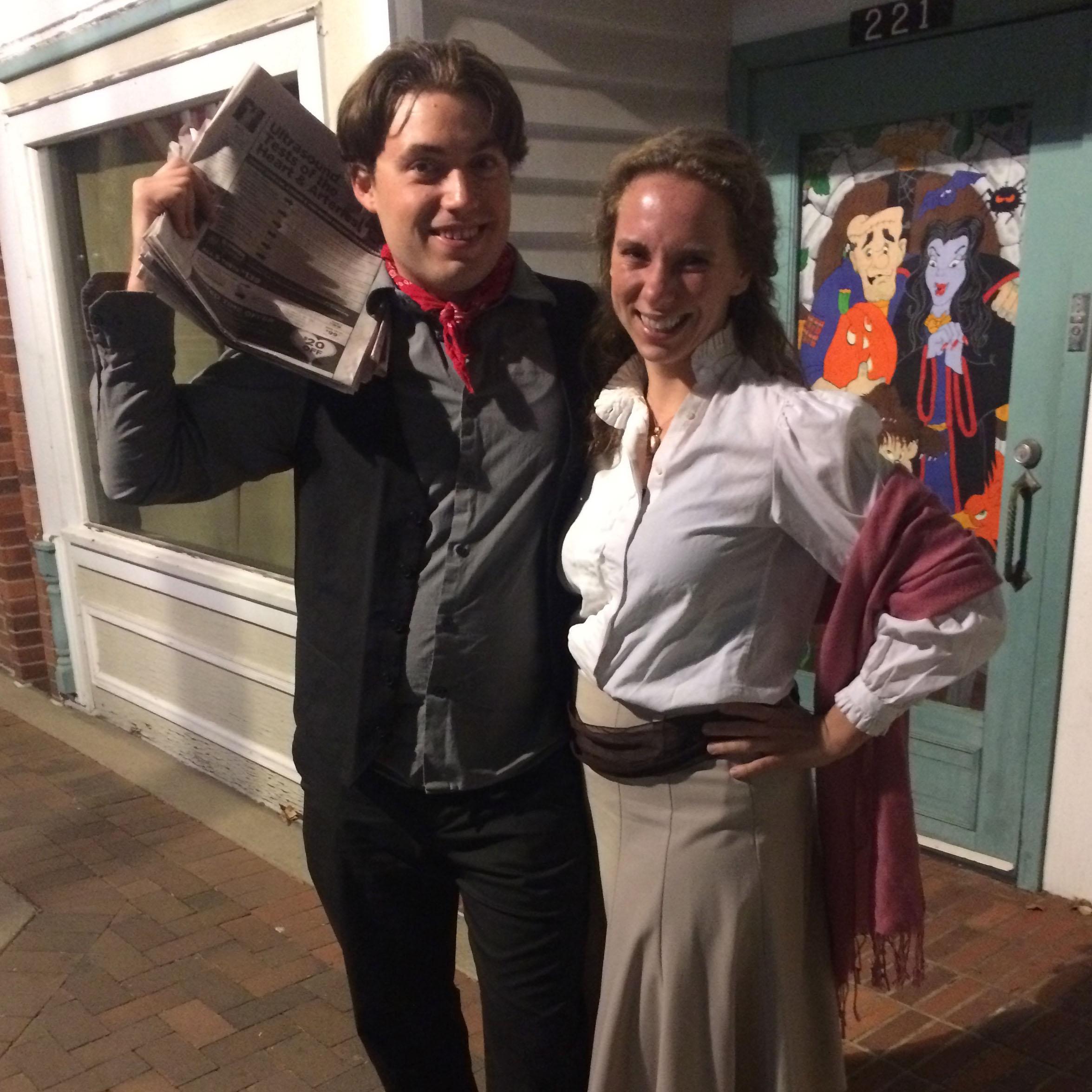First Halloween together- Jack and Sarah from the Newsies (Derek's favorite musical!)