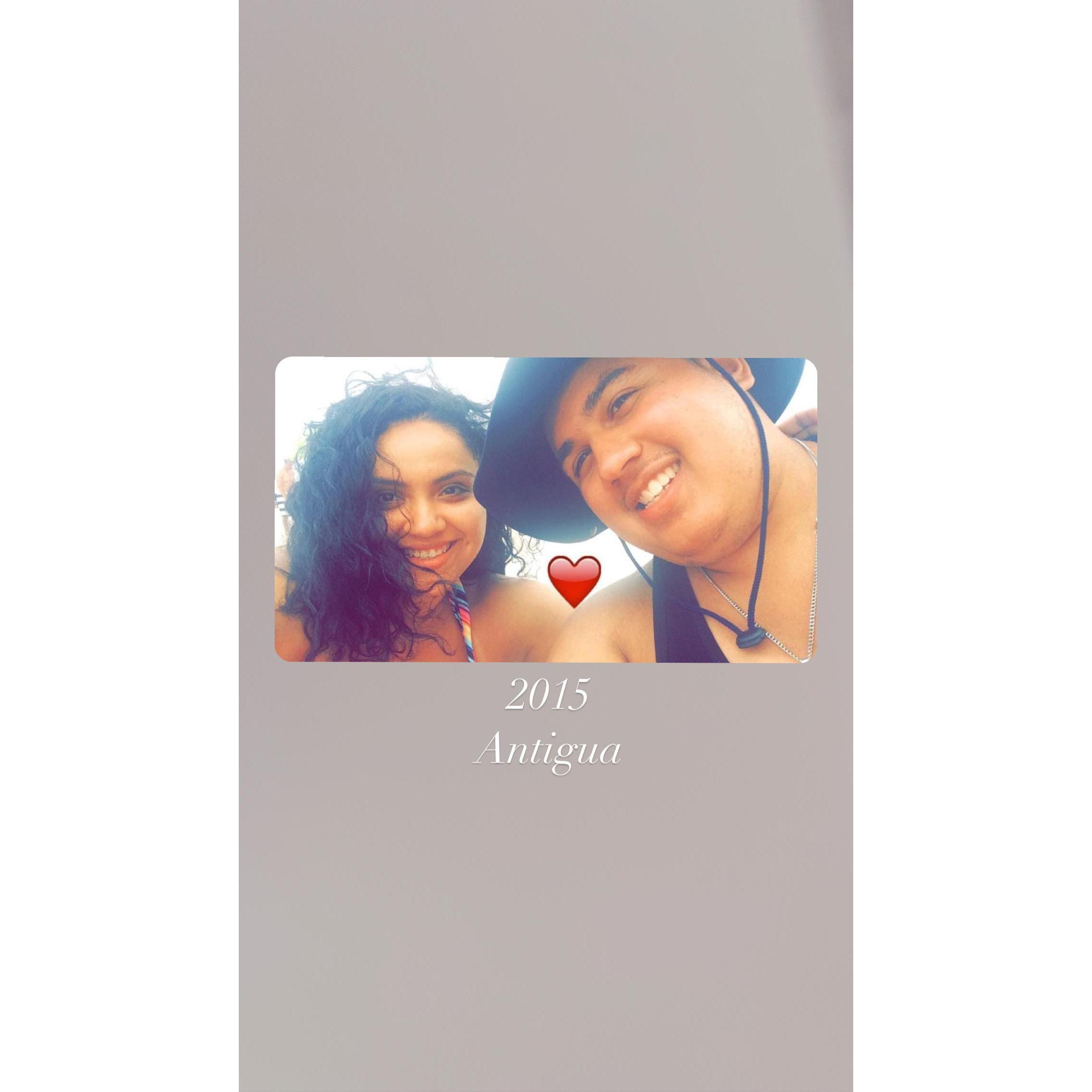 Our first cruise trip we went to together and visited St. Thomas, St. Kitts, St. Marteen, Puerto Rico, and Antigua.