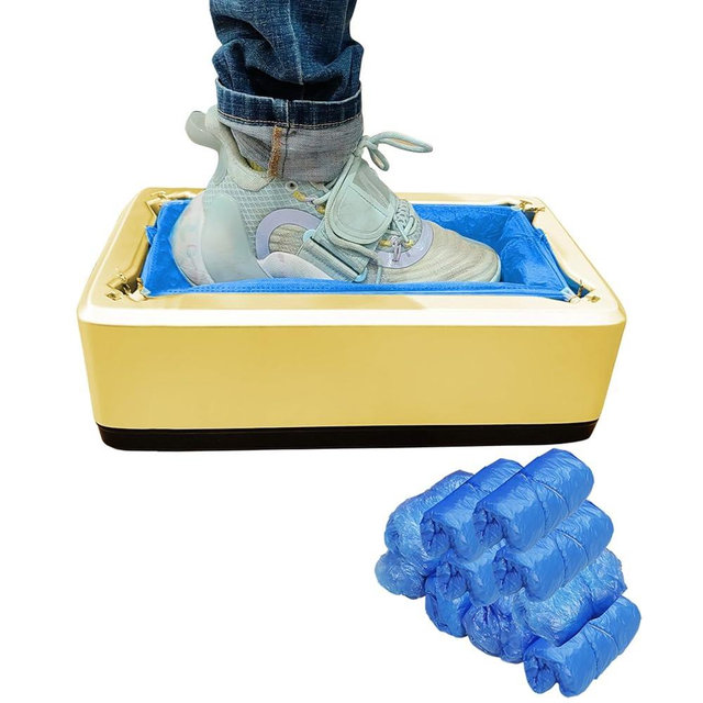 Automatic Gold Shoe Cover Dispenser | Machine with 100 PCS Disposable Shoe Covers