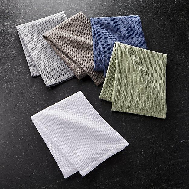 Salsa Solid Neutral Dish Towels, Set of 5