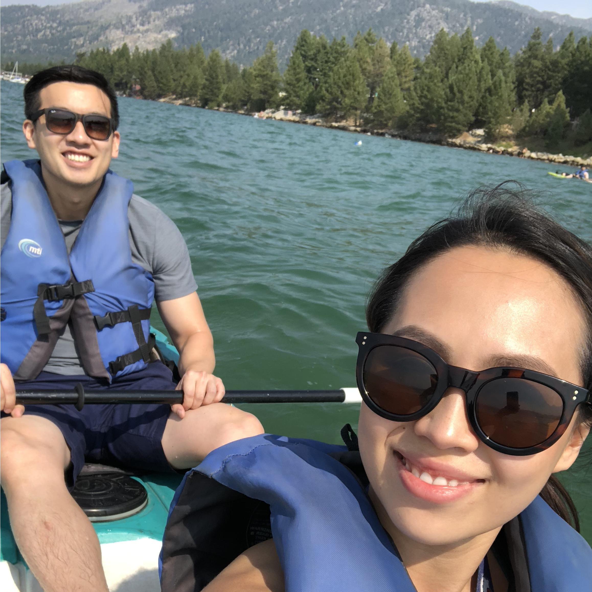 Kayaking in Lake Tahoe.