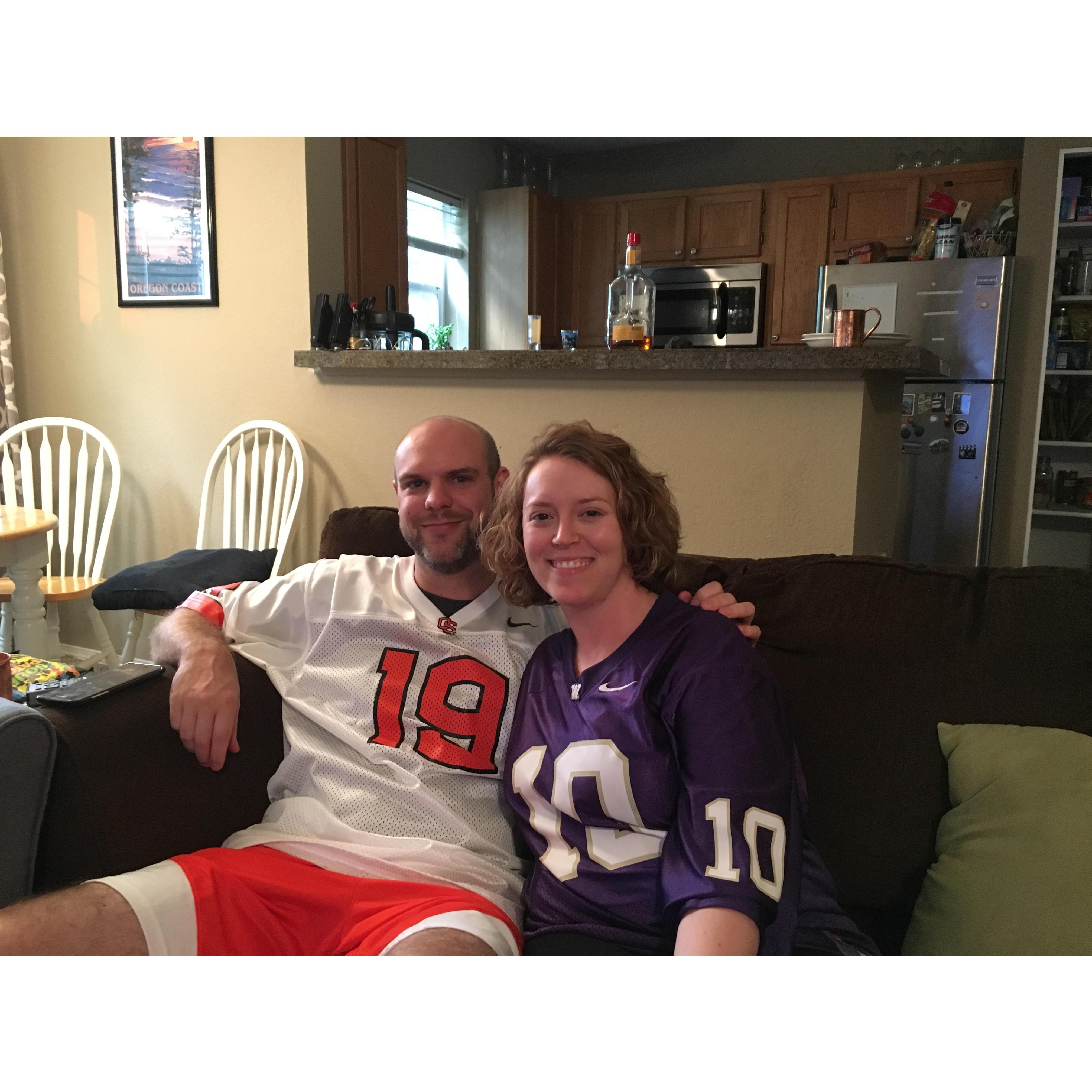 We love college football! Go Beavs! Go daWgs!