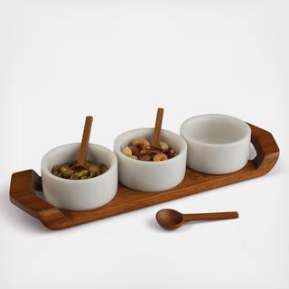 Chevron 7-Piece Condiment Serving Set