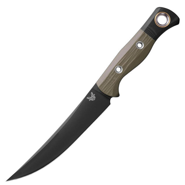Benchmade - Meatcrafter Hunting and Cutlery Knife, Trailing Point Blade, OD Green G10 Handle, DLC Finish (4050BK-01)