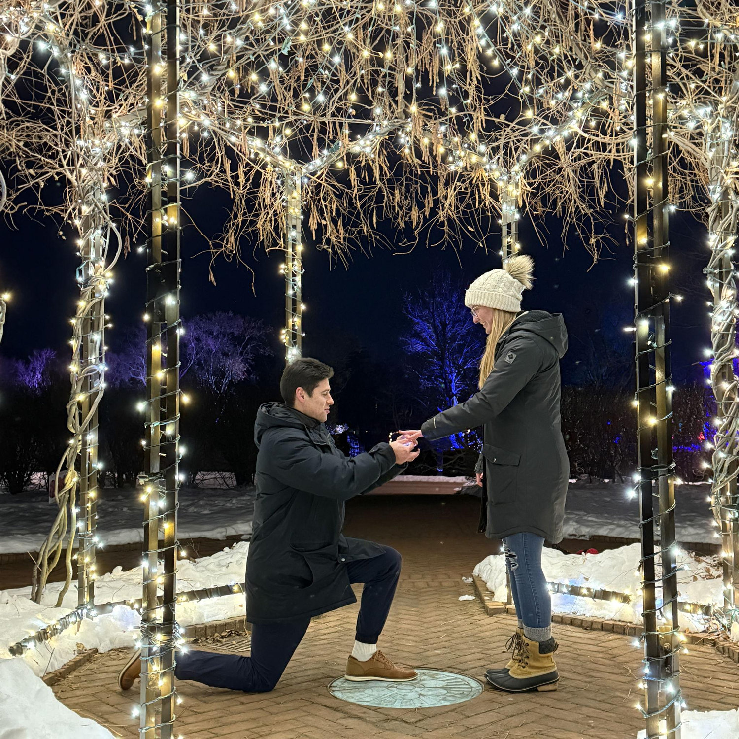 Megan said YES so Ben put the ring on Megan's finger!