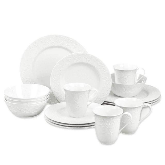 Lenox Opal Innocence Carved Dinnerware, 21.55 LB, 16-Piece Place Setting