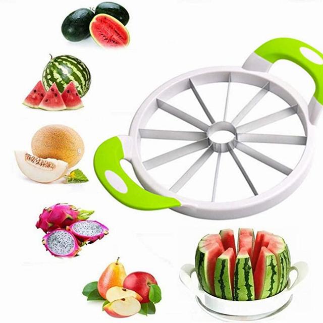 YUL Watermelon Cutter Stainless Steel Melon Fruit Cutting Tools Kitchen Multipurpose Cutter