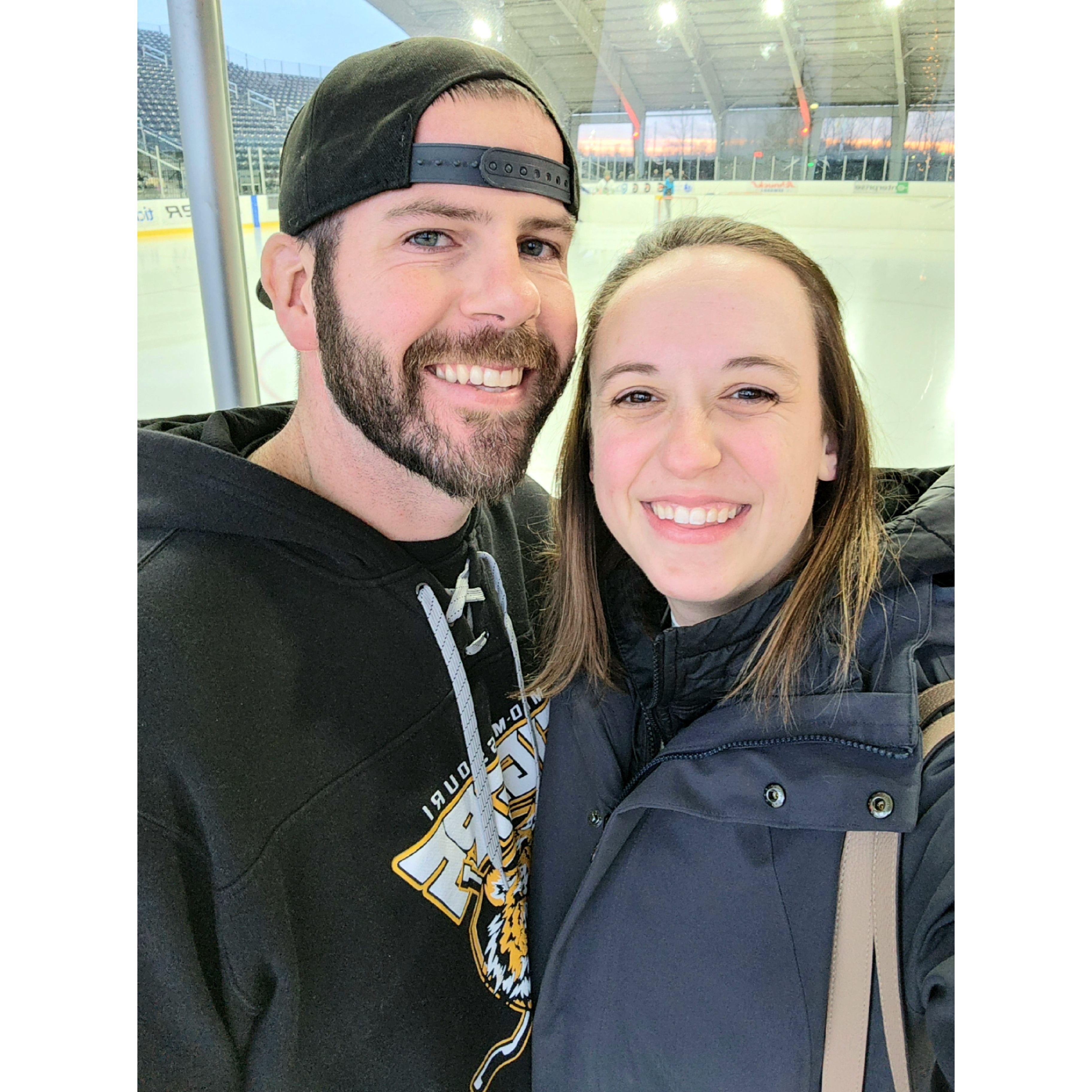 Love going to see the nephews at their hockey games.