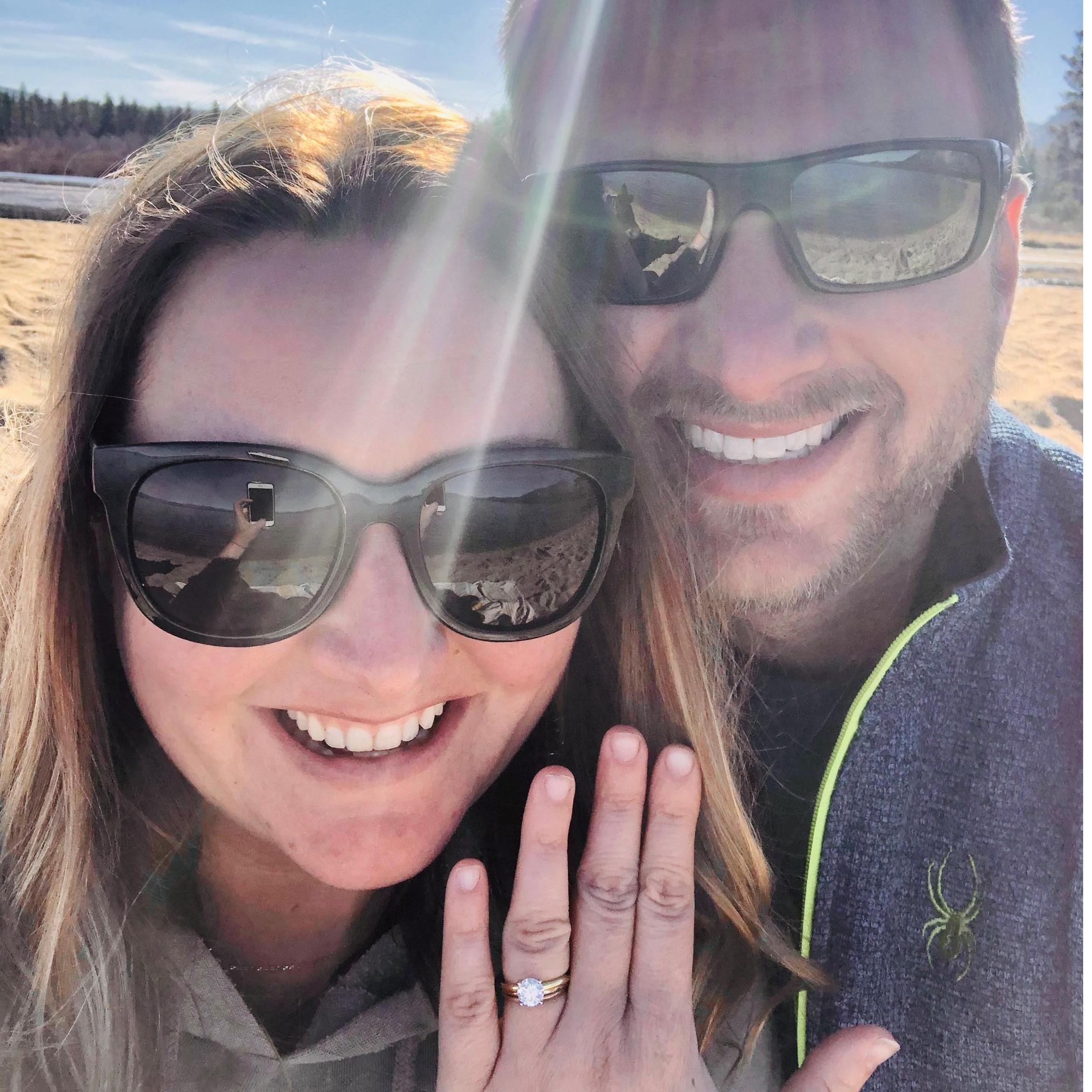 Engaged at Baldwin Beach in Lake Tahoe on November 17, 2019.
