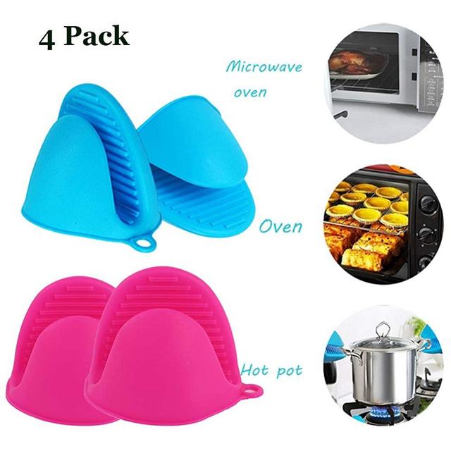 Scettar Mini Oven Mitt, Silicone Pot Holder Cooking Finger Protector Pinch Grips Heat Resistant for Kitchen Cooking & Baking (A)