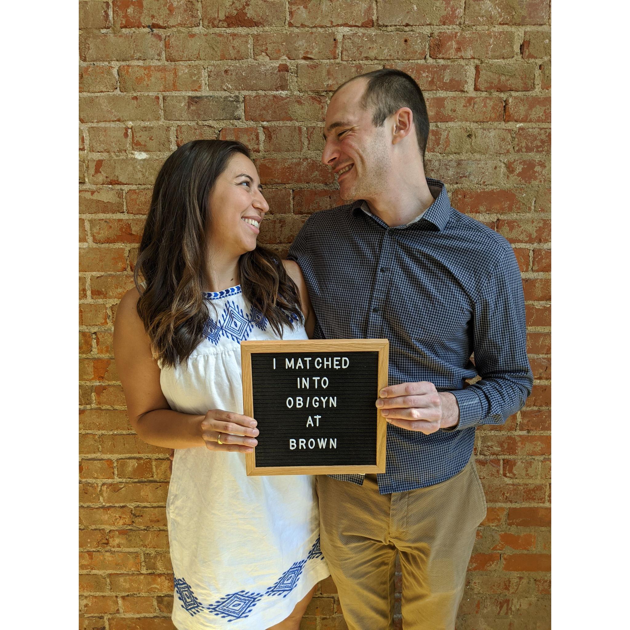 The day we learned Meg matched at Brown for residency!