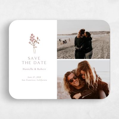 Brown Rounded Wedding Save the Date - Rydal Multiphoto
