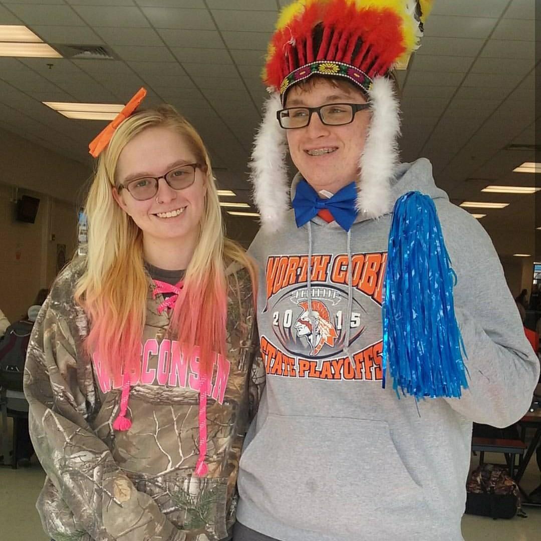This is a photo of us during High School being festive for Red Ribbon Week.