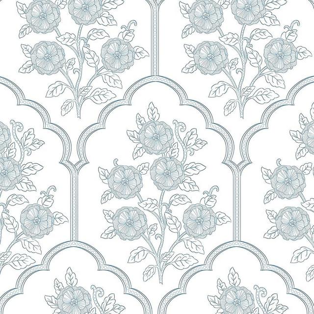 Safiyya 118"x17.3" Peel and Stick Wallpaper Blue and White Contact Paper Floral Wall Paper Self Adhesive Removable Wallpaper for Bedroom Covering Vinyl Rolls