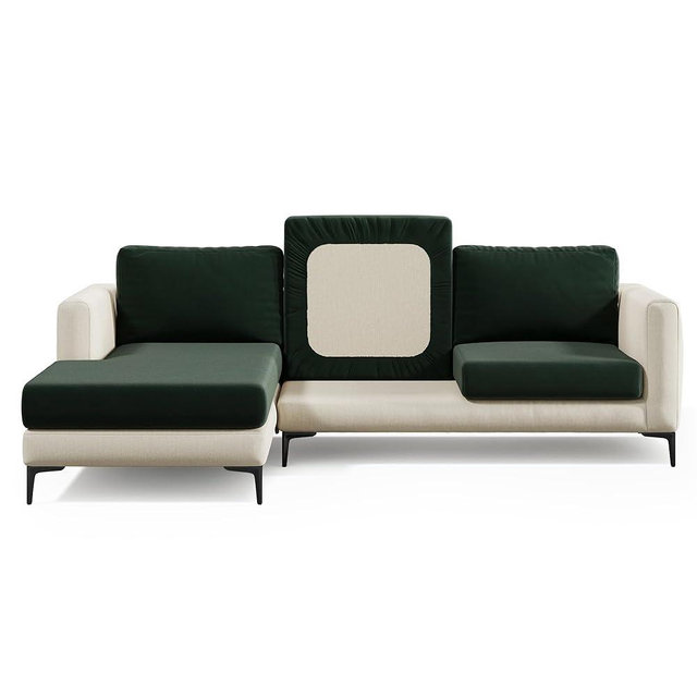 Nolan Interior Magic Sofa Cover - Velvet Pet-Proof Back Cushion Cover - Medium, Emerald Green - Easy Installation, Stain Resistant, Machine Washable, Stretchy Covers for Sectional Couches and Sofas