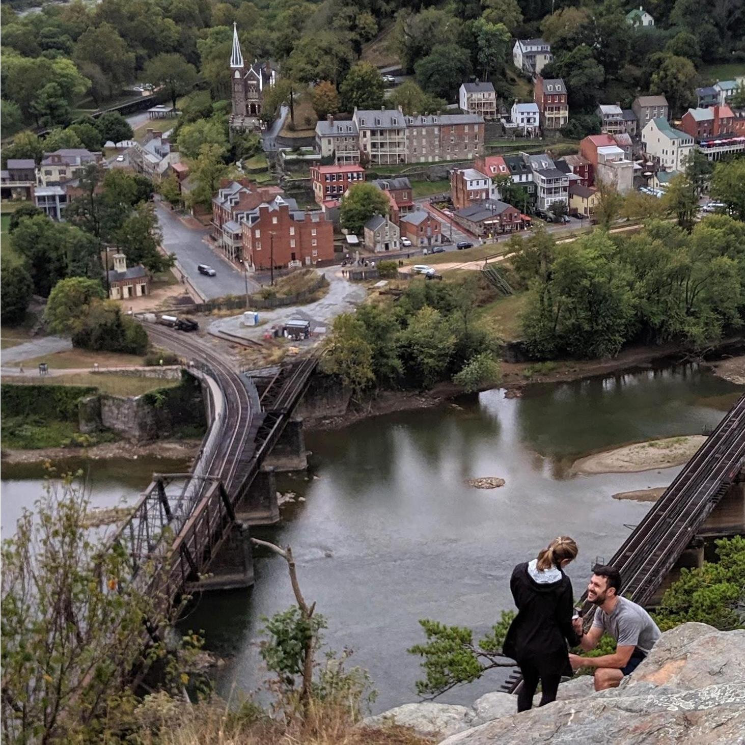 The proposal! Overlooking Harper's Ferry, WV