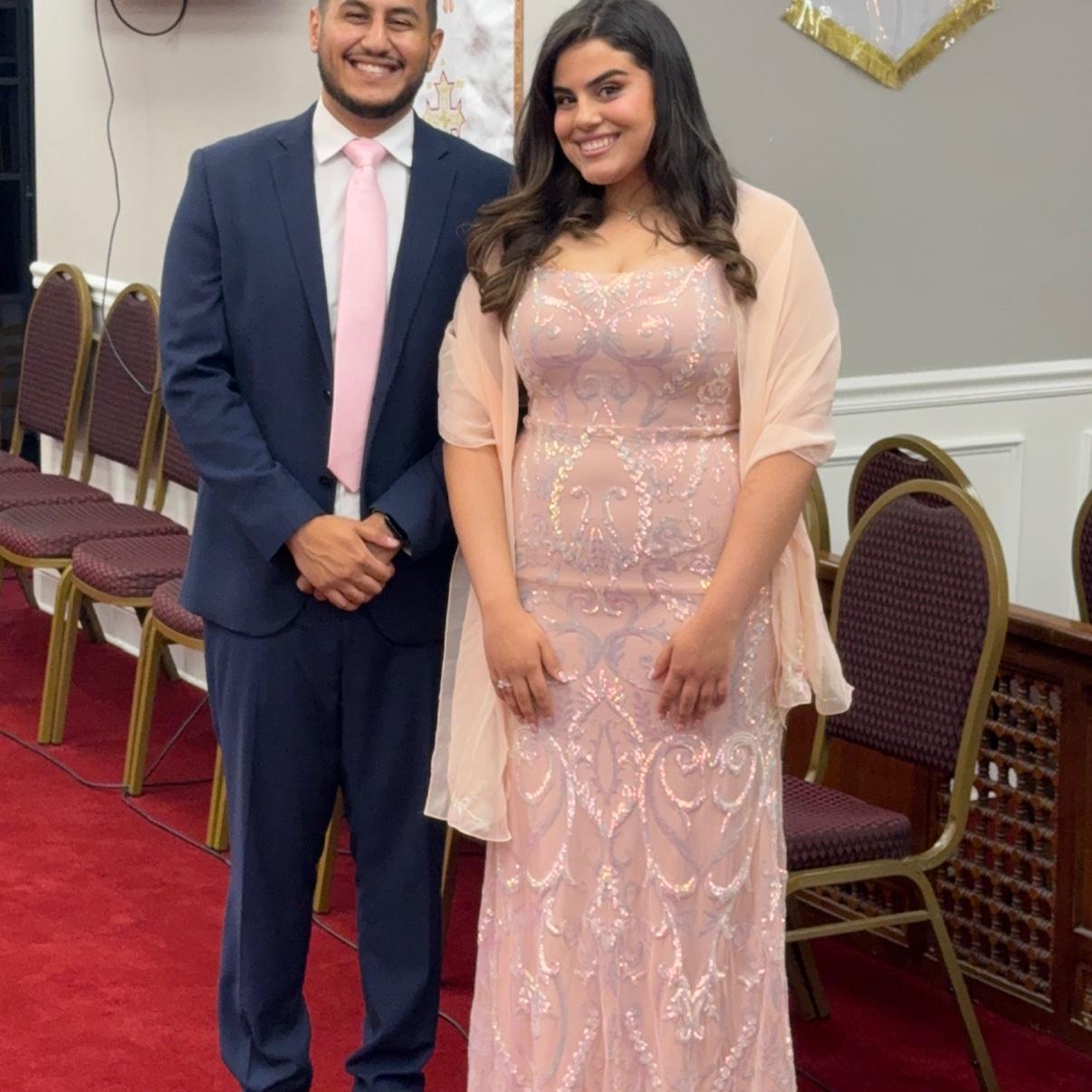 Our engagement! Bishoy matched his tie perfectly to my dress without me even knowing beforehand!