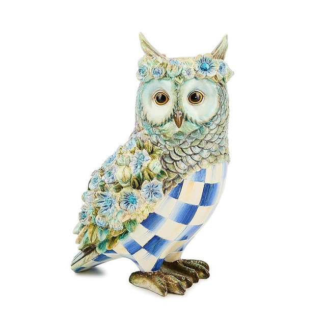 MACKENZIE-CHILDS Resin Owl Figurine, Unique Animal Home and Office Decor, Royal Autumn