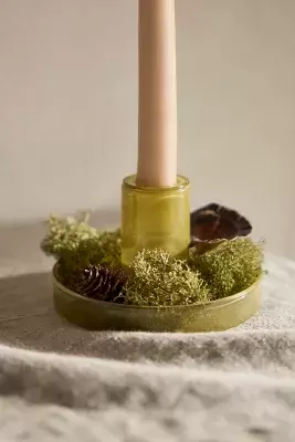 Glass Dish Taper Holder