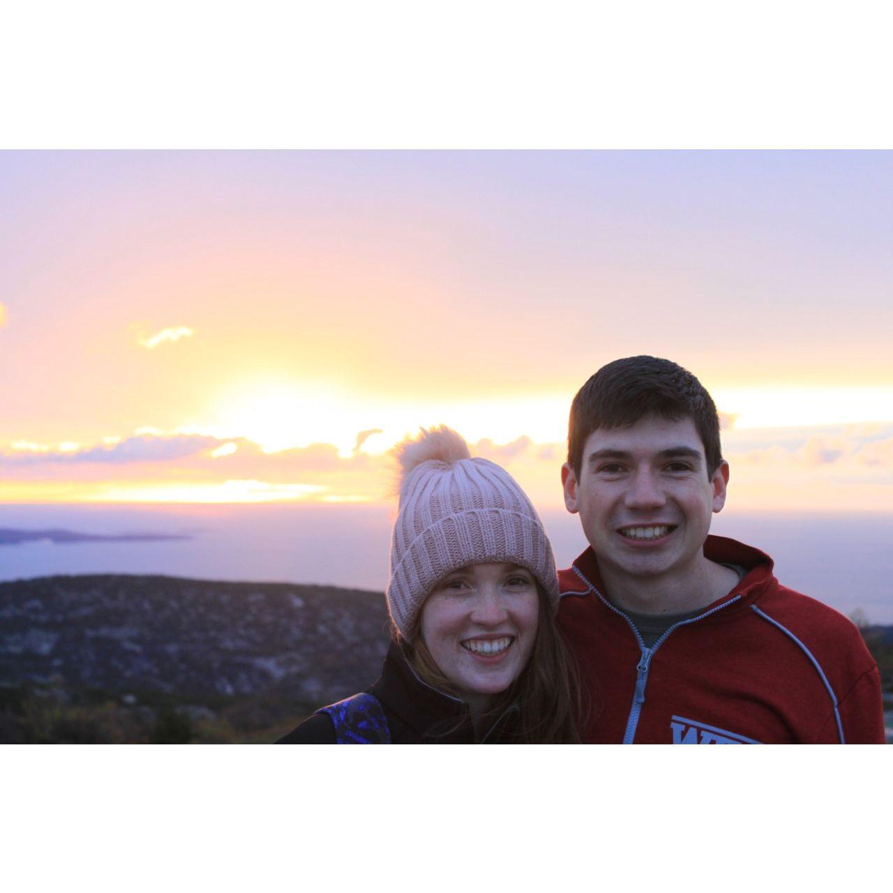 Oct 2018: Sunrise at Mount Cadillac in Maine for Olivia's birthday.