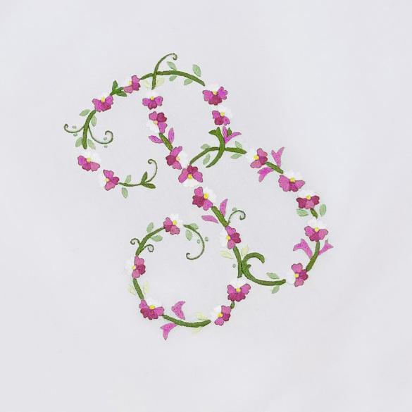 Floral Monogram Boudoir Sham - Pink (F)