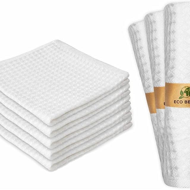 Eco Being Magical Bamboo Towels | Washable and Reusable Non Paper Towels. Extreme Absorbency, Strong Reusable Napkins and Cloth Paper Towels for Kitchen. 100% Bamboo Paperless Alternatives (10 Pack)