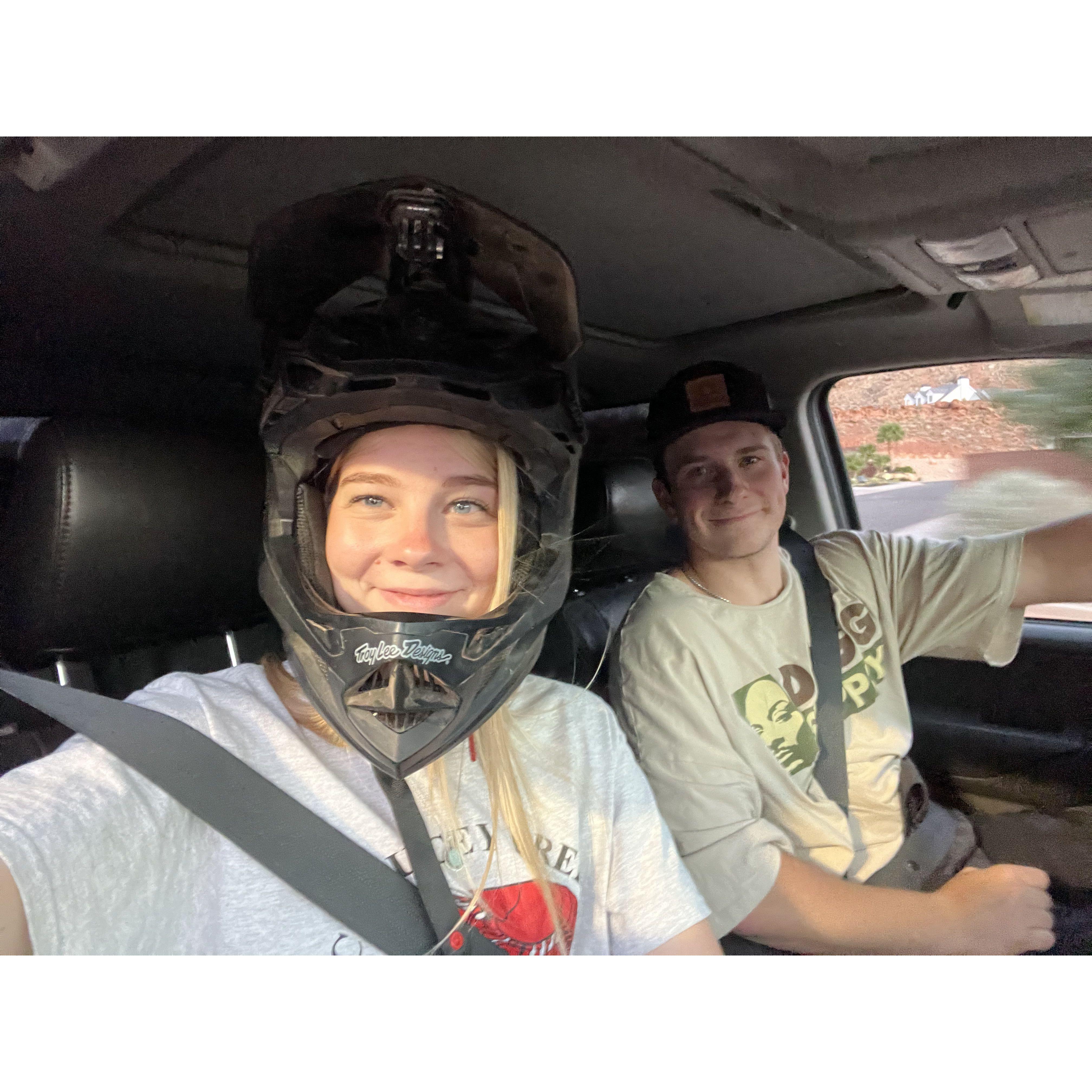 First time mountain biking for Jenna! ... And the last :0