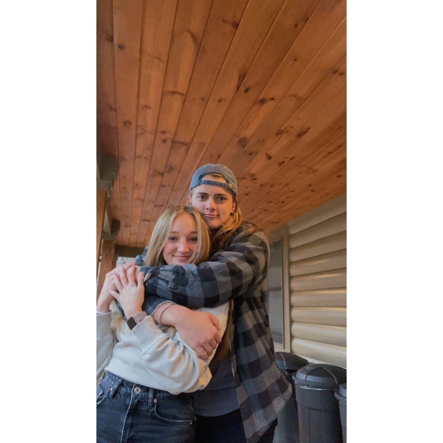 James surprised me in North Carolina for New Years. He worked an overnight shift at UPS and got on his flight right after work this day!