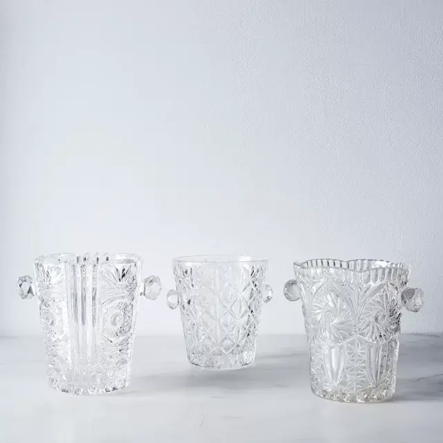 Vintage French Glass Ice Bucket