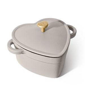 Beautiful 2QT Cast Iron Heart Dutch Oven, Porcini Taupe by Drew Barrymore