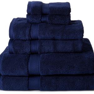 Superior 900 GSM Luxury Bathroom 6-Piece Towel Set, Made of 100% Premium Long-Staple Combed Cotton, 2 Hotel & Spa Quality Washcloths, 2 Hand Towels, and 2 Bath Towels - Navy Blue