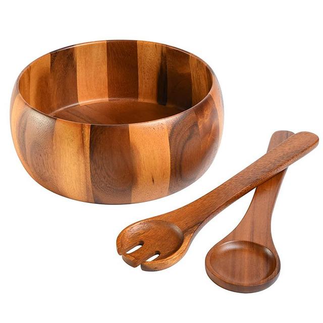 Gibson Home Laurel 3-Piece Acacia Wood Salad Bowl Set