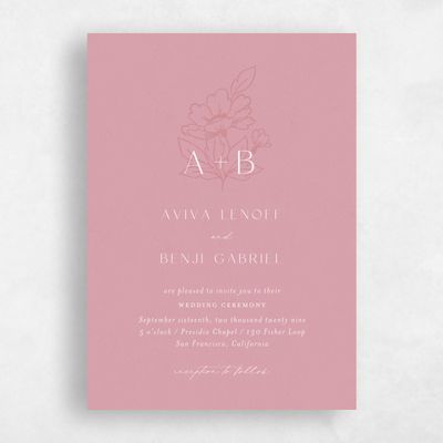 Dusty Pink Wedding Invitation - Oriabel Classic