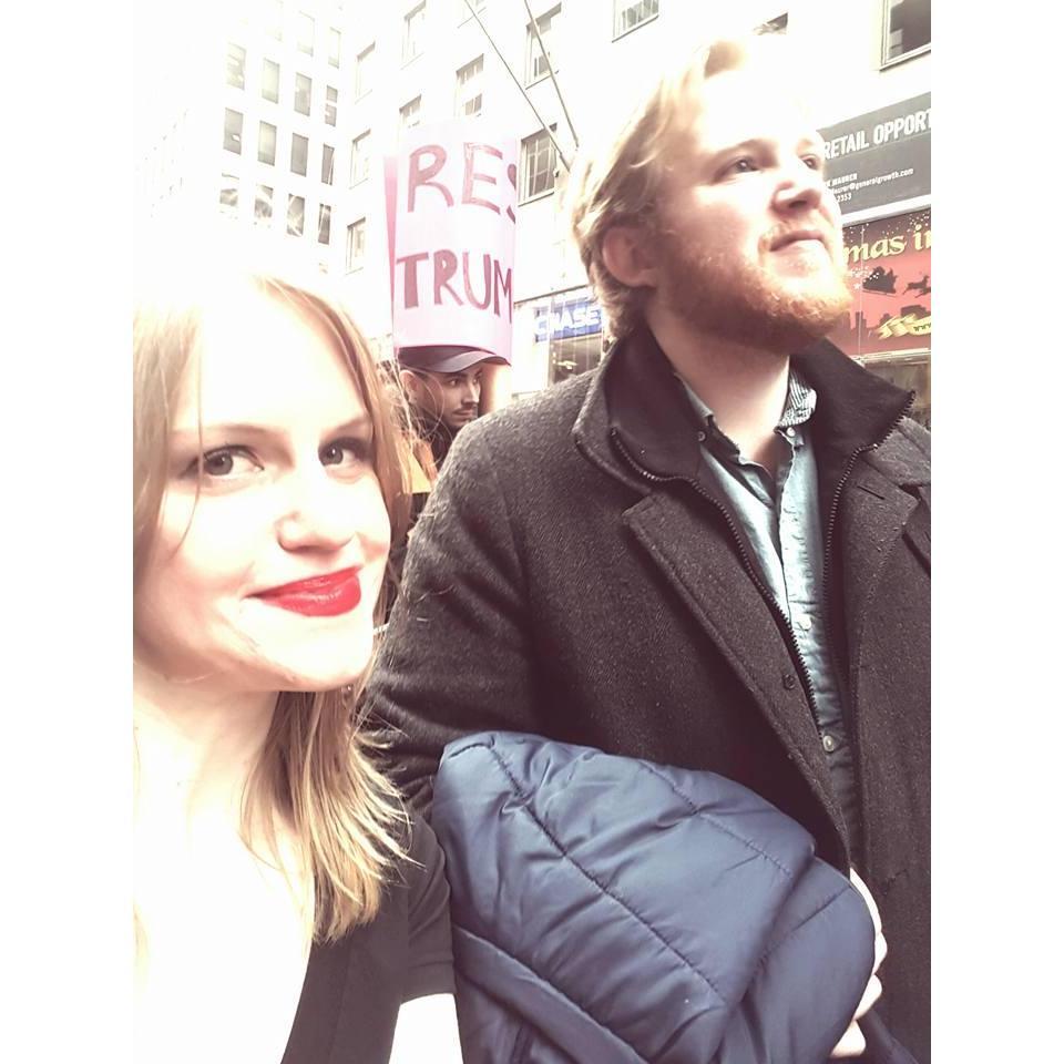 When I said I wanted to join the #womensmarch and he said, "Let's go!" #nyc2016