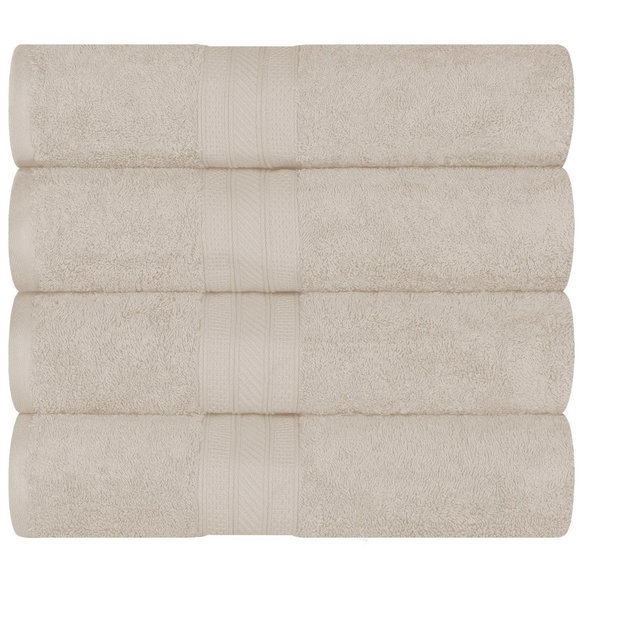 Cotton Solid Highly-Absorbent 4-Piece Bath Towel Set, Ivory - Blue Nile Mills