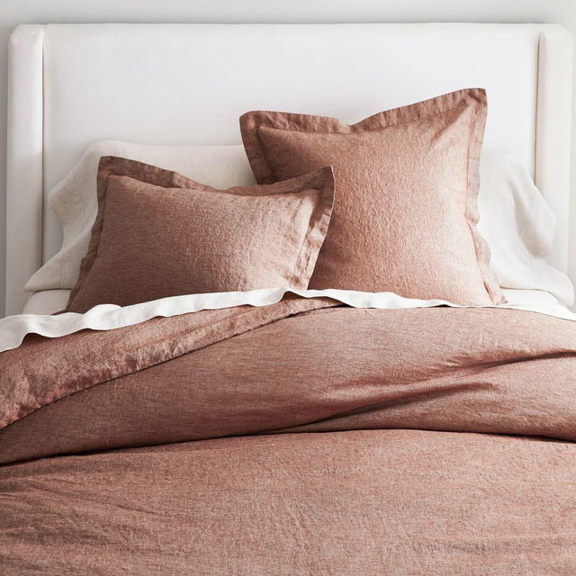Brick Belgian Flax Linen Duvet Cover, Full/Queen