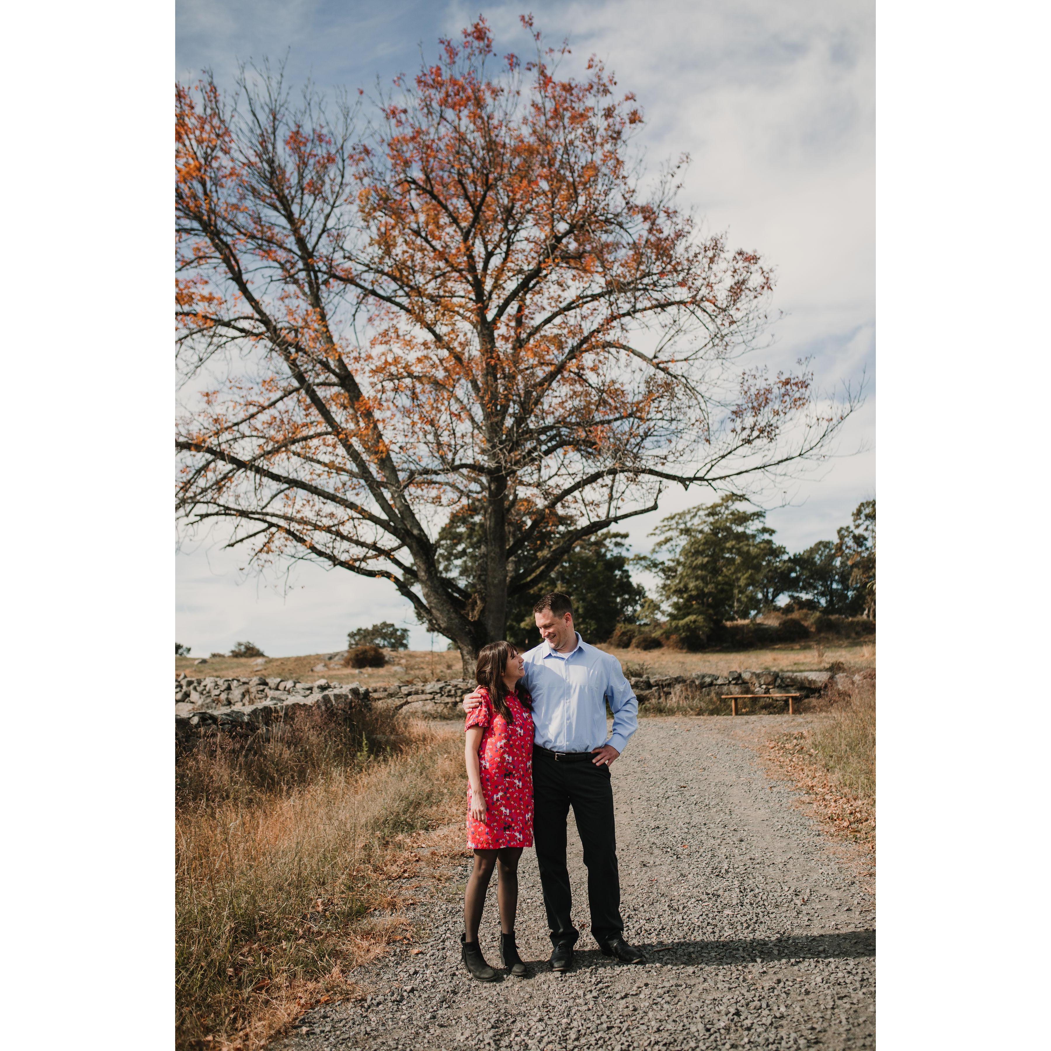 One of our engagement photos, a special place in New York for Bill's family