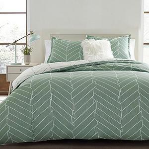 City Scene Ceres Reversible King Duvet Cover in Green