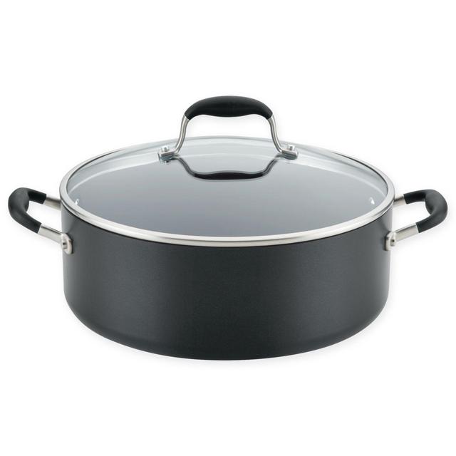 Anolon® Advanced Home Nonstick Hard-Anodized 7.5 qt. Covered Wide Stock Pot in Onyx