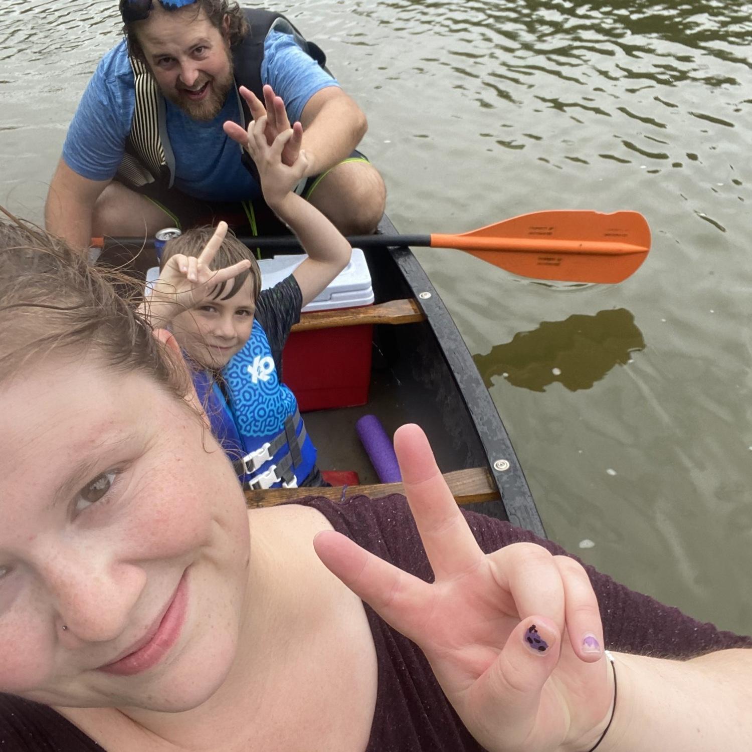 Canoe selfie with my 2 favorite guys! 😎 😎
