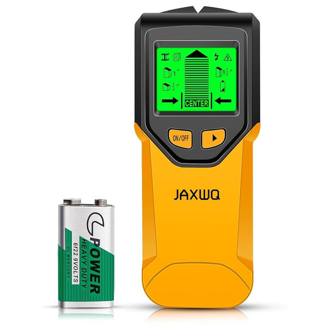 Stud Finder Wall Scanner - 5 in 1 Stud Finder Tool w/Microprocessor Chip and HD LCD Display, Stud Detector Beam Finders for the Center and Edge of Wood AC Wire Metal Studs Joist Pipe (Lemon)