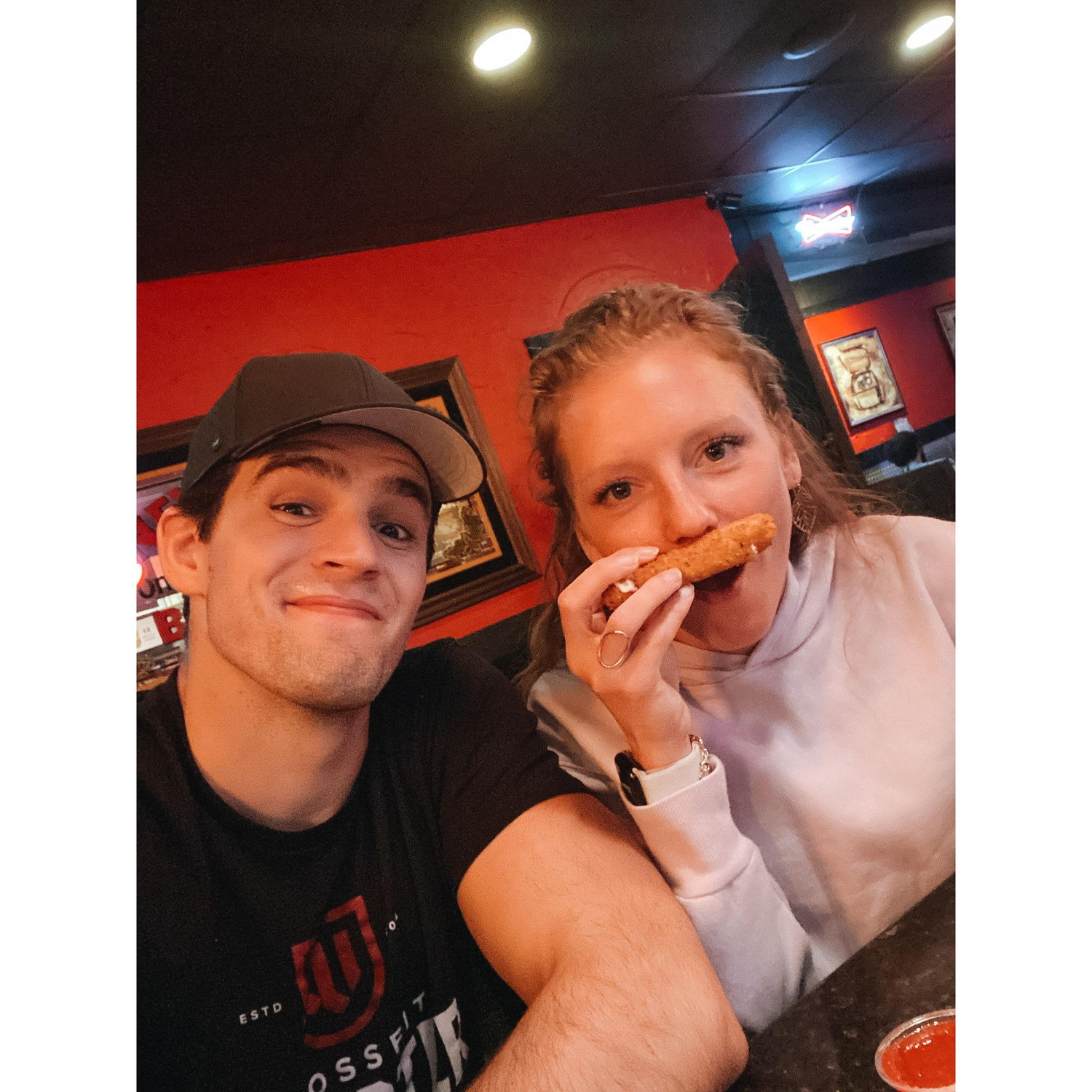 We share a big love for cheese sticks. Did you know Vinny once had a cheese stick as his phone background?