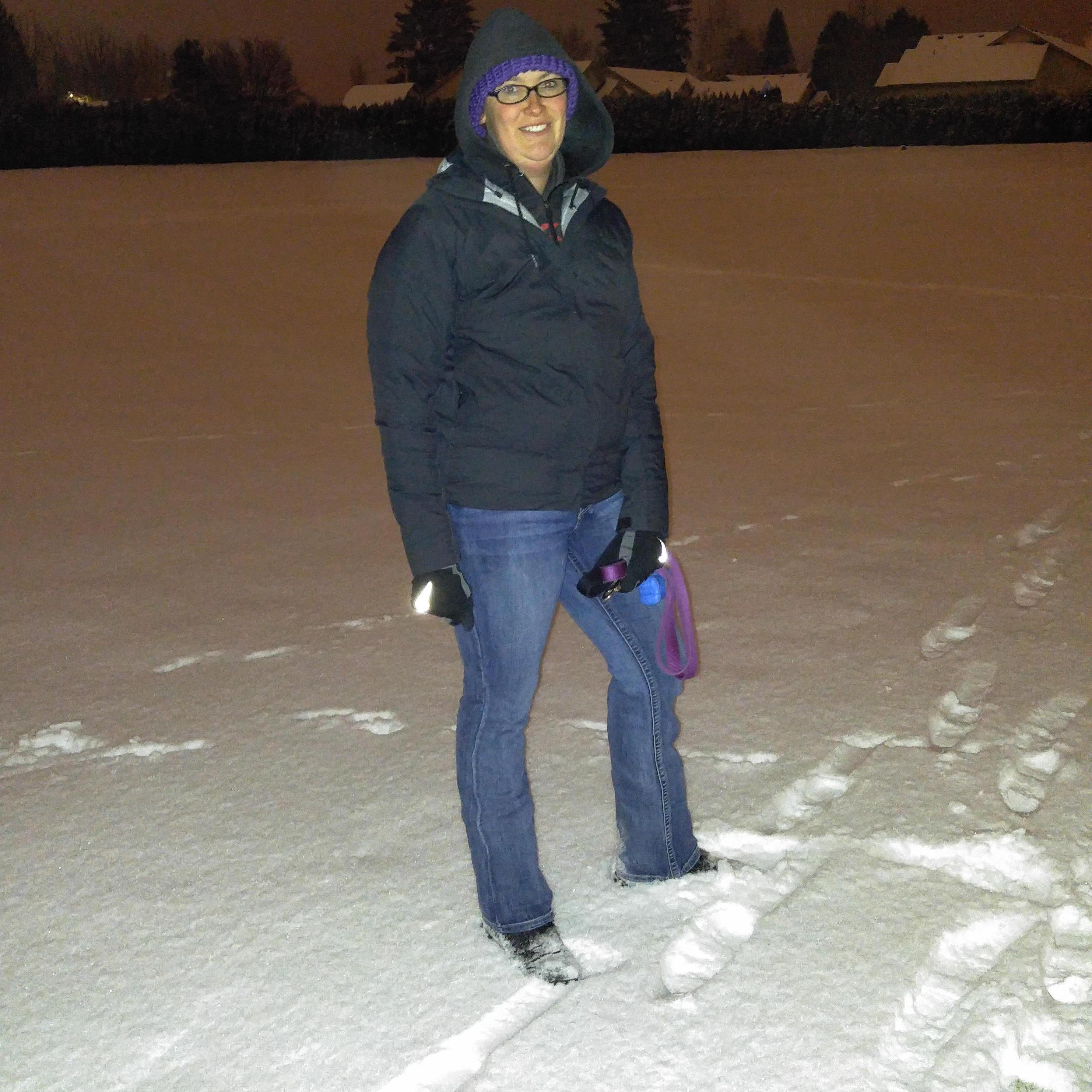 That time we got lots of snow in Salem and went for a walk in the glowing night!