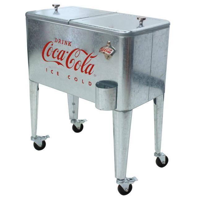 Leigh Country Coca-Cola® 60 qt. Galvanized Rolling Cooler in Silver
