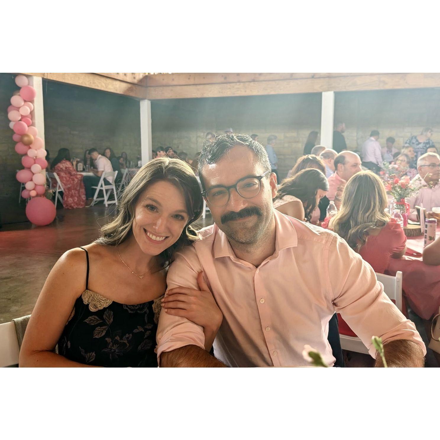 At Bo's niece's wedding. Things started to move quickly after this!