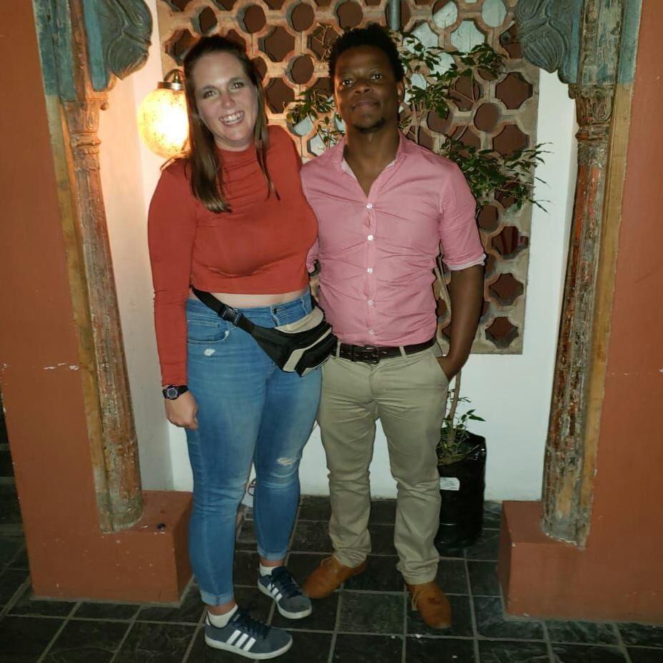 Our first photo from the night we met. Check that fanny pack LOL