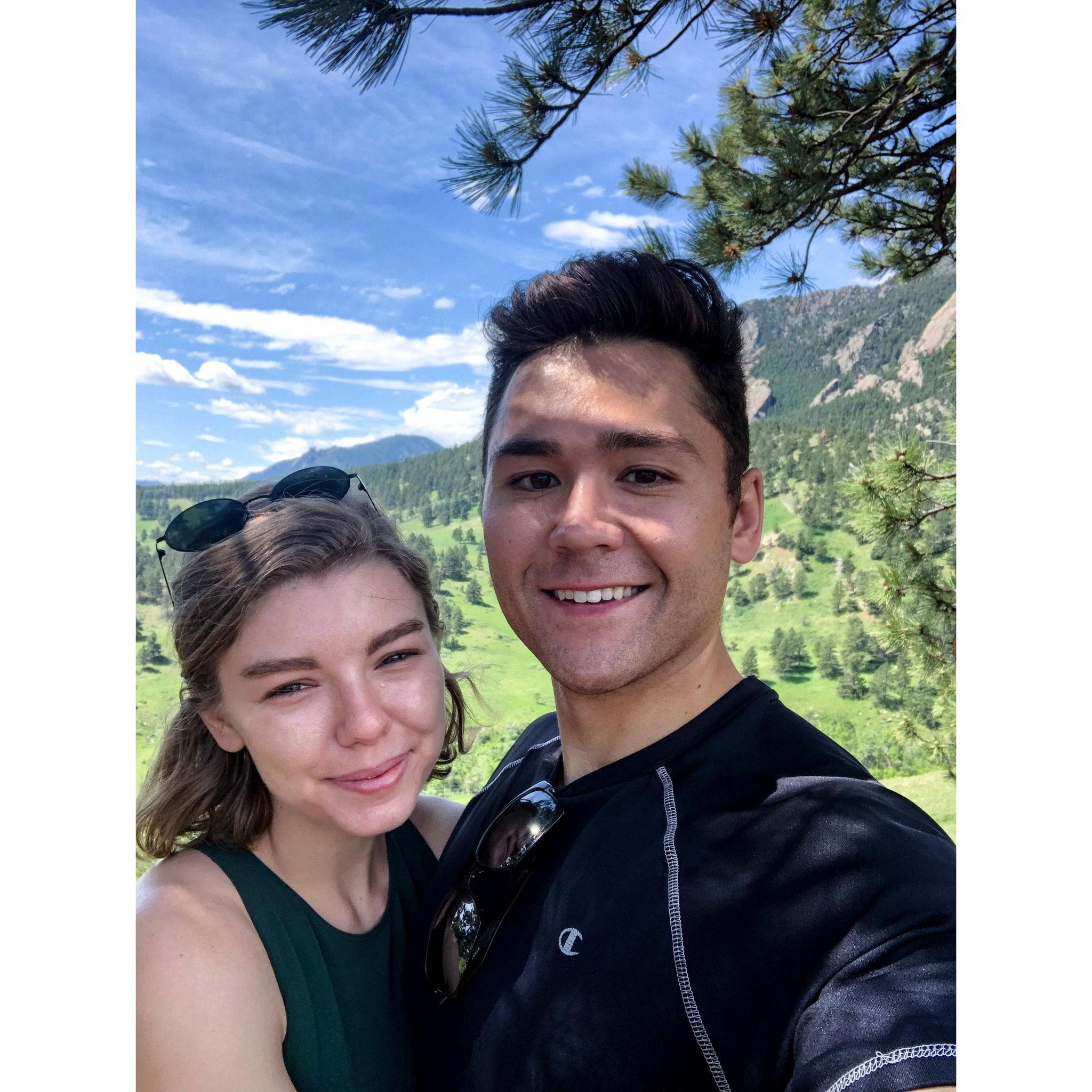 This is one of our first pictures together, taken on a hike near Boulder