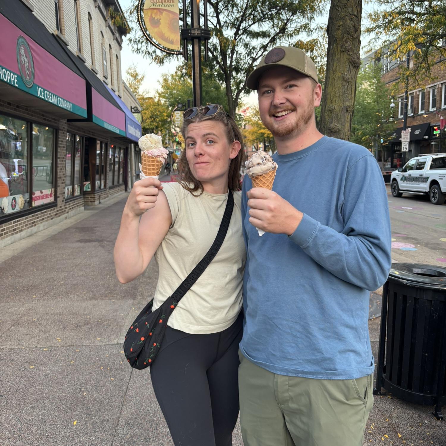 Enjoying a staple, Chocolate Shoppe!