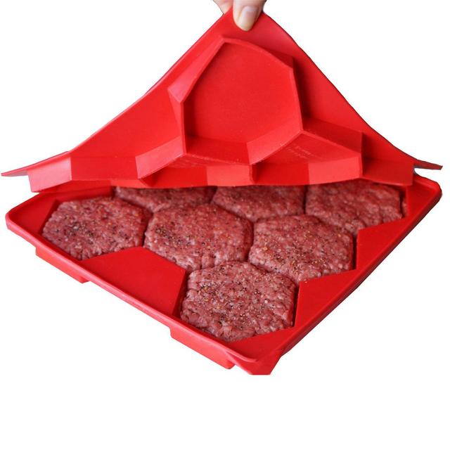 Shape + Store Burger Master 8-in-1 Burger Press in Red