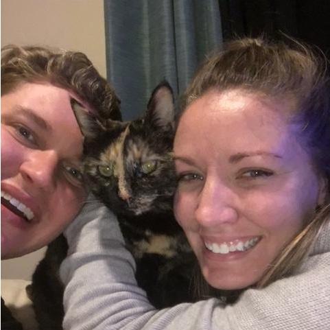 Family picture with Lola- clearly she hates it.